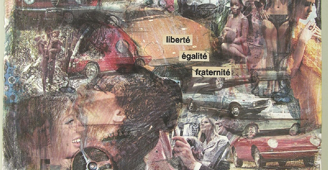 Roberto Malquori, Liberté, égalité, fraternité, 1967, décollage e collage.